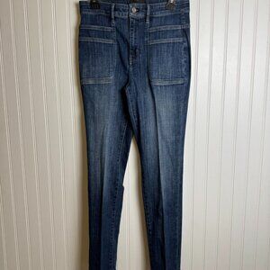 White House Black Market Extra High Rise Slim Ankle Dark Wash Jeans Size 4 R23